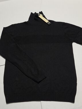 Men's Black Turtleneck Sweater - Premium Knit